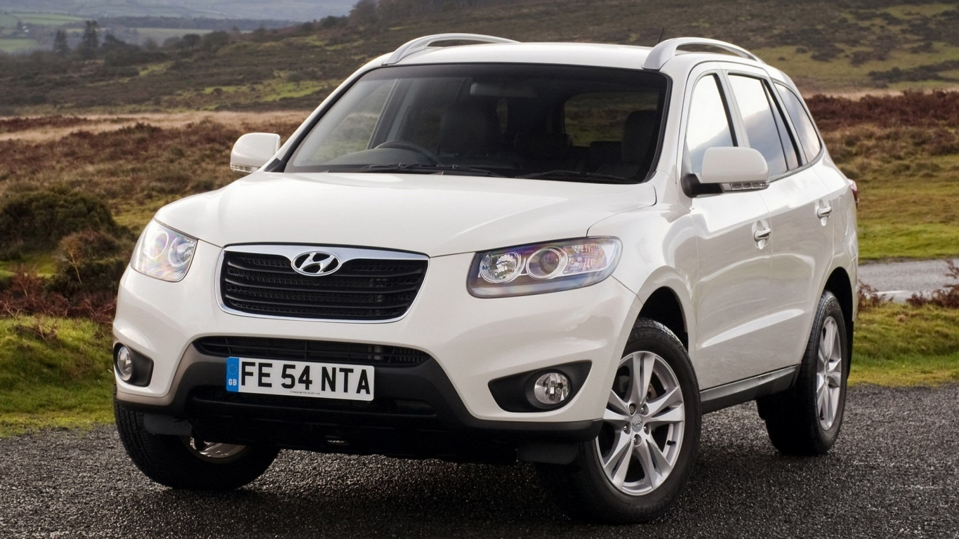 white Hyundai Santa Fe