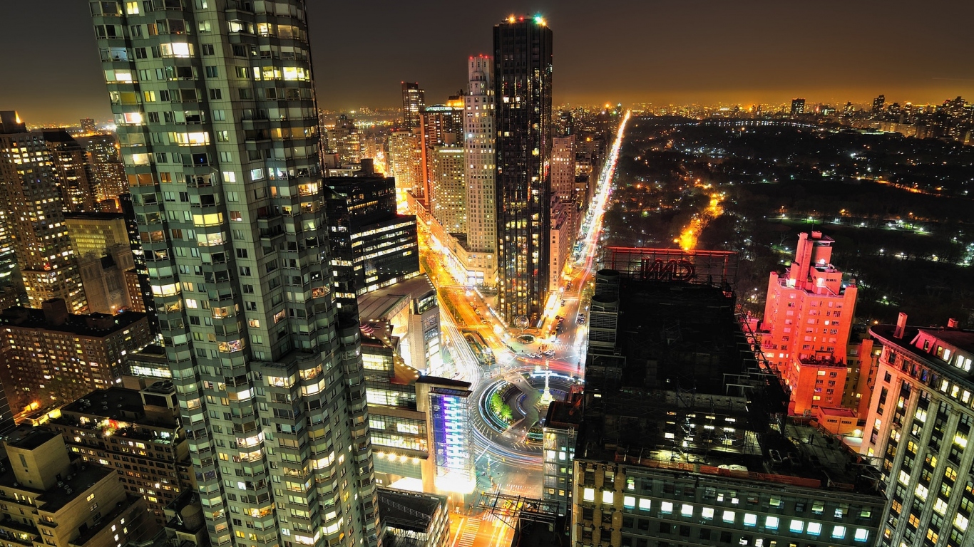 Город в ночном свете