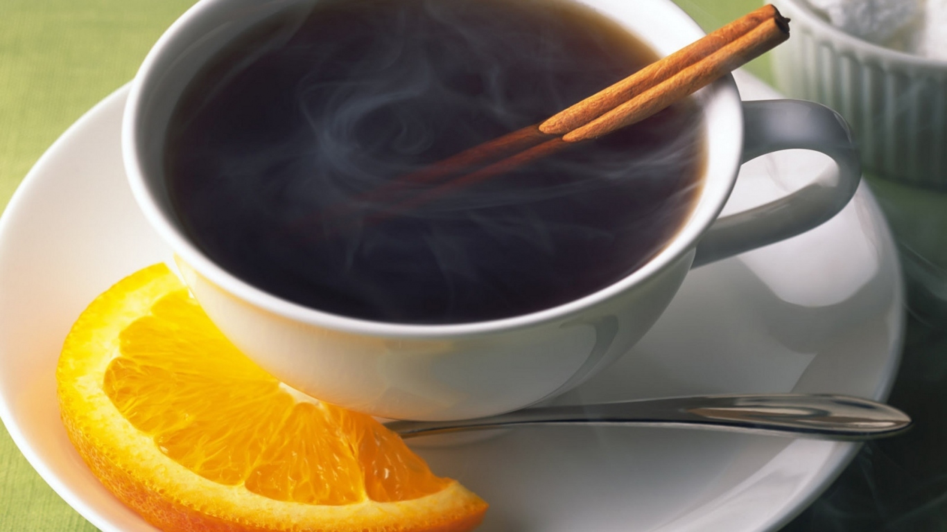 Чай с кусочком апельсина