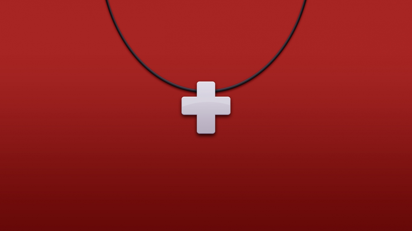 Белый крест на красном фоне