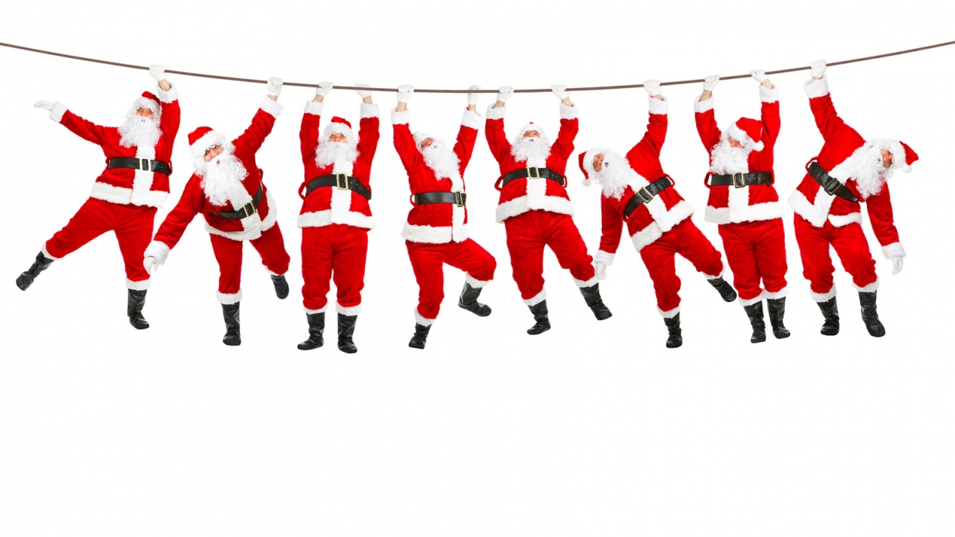 Санты Клаусы на веревочки