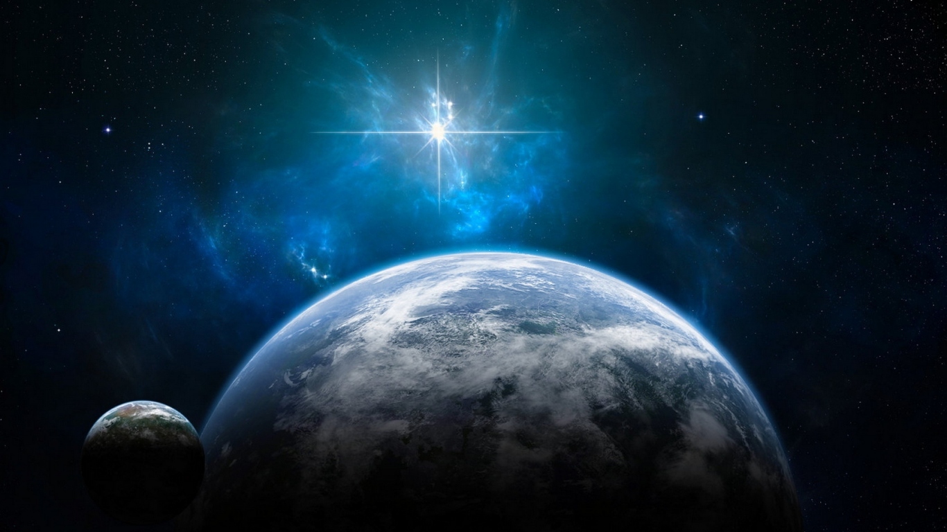 Планеты и сияющая звезда