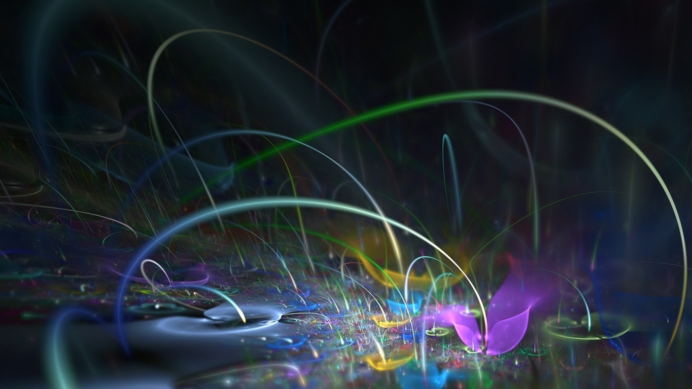 Разноцветные цветы и линии