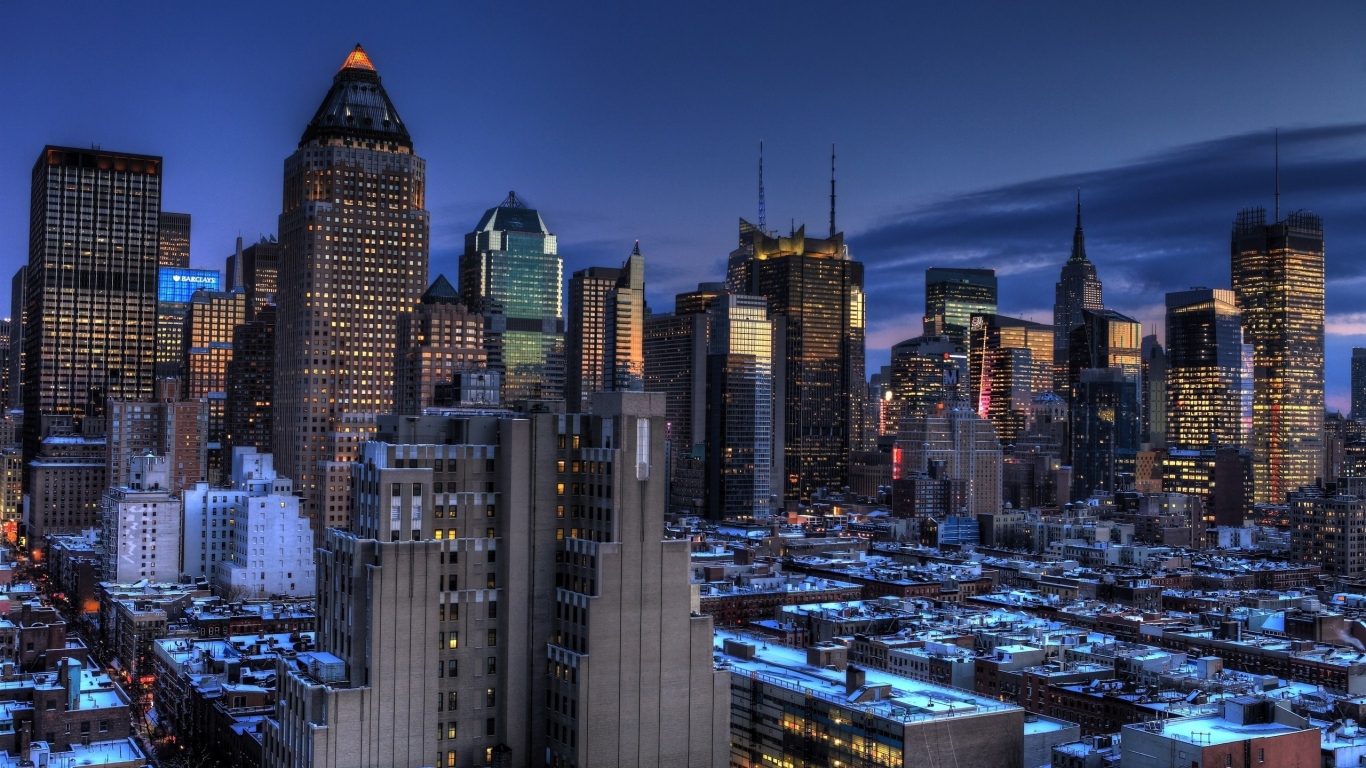 Вечерний Манхеттен, Нью-Йорк