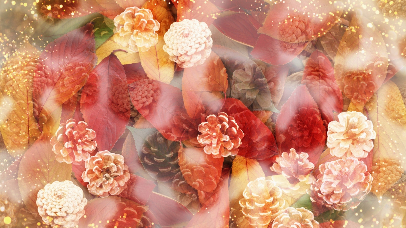 Шишки и листья