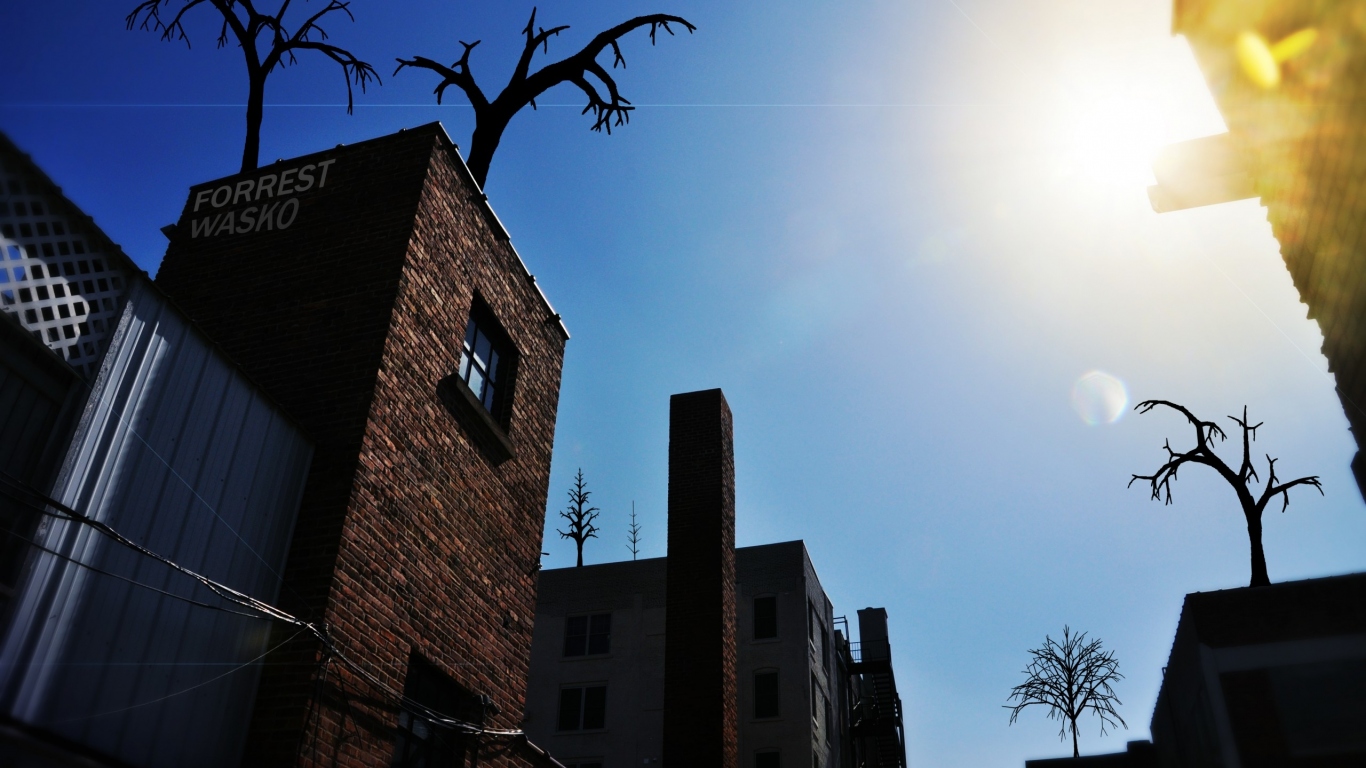 Деревья на крыше