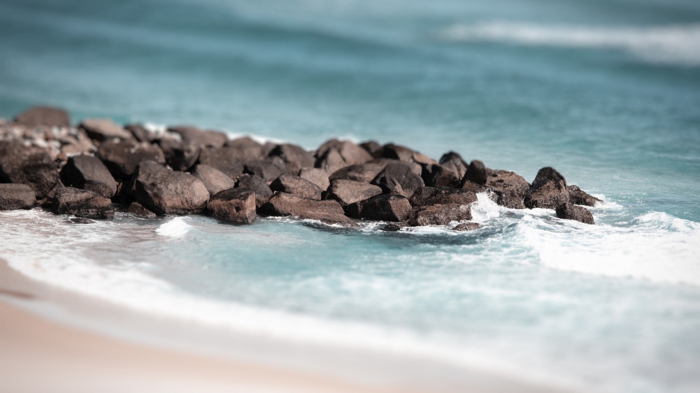 Stones in shallow water