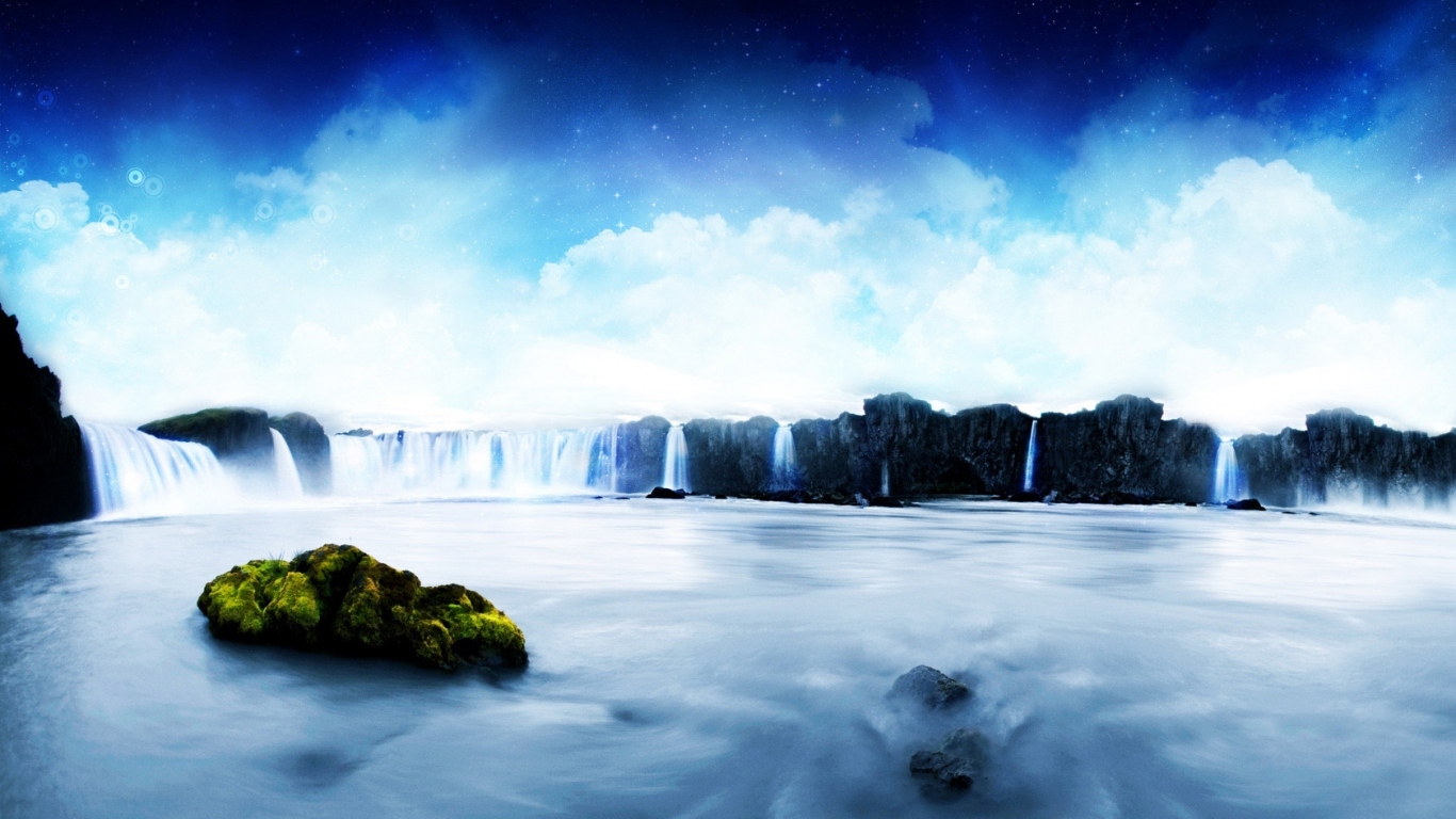 Красивый водопад