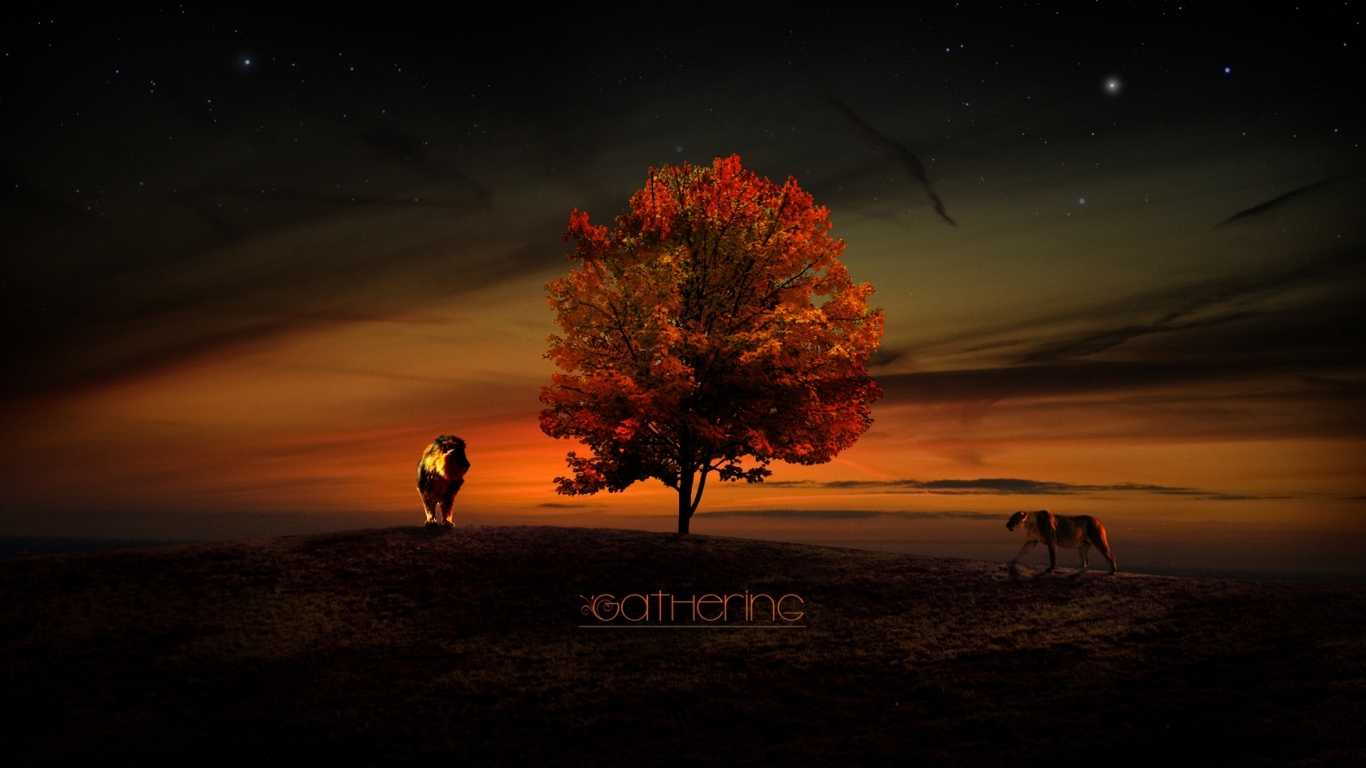 Львы у дерева жизни