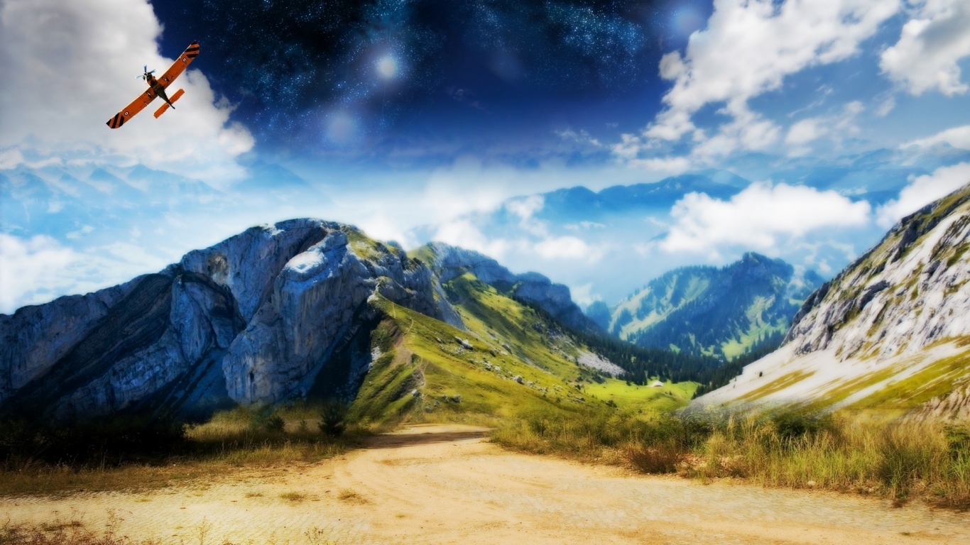 Горы и самолет