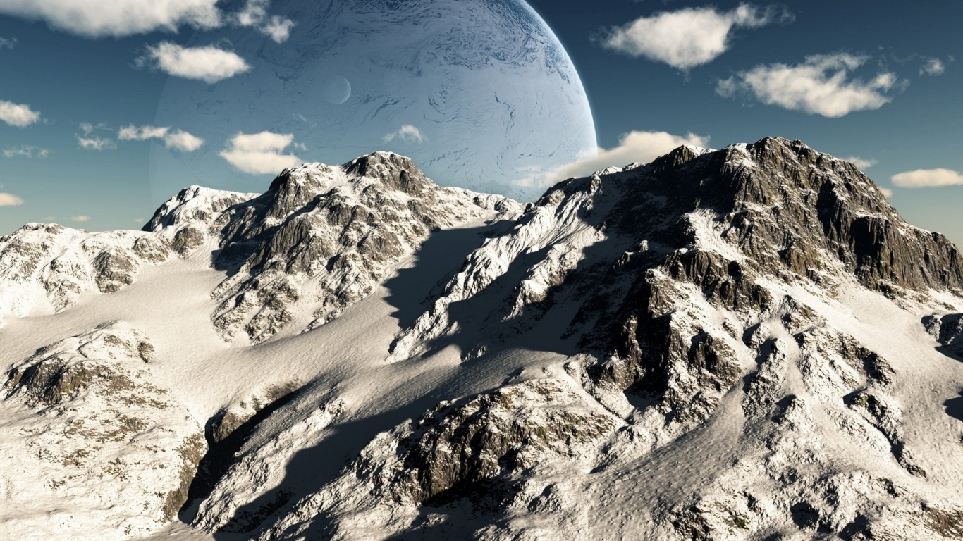 Планета над горами
