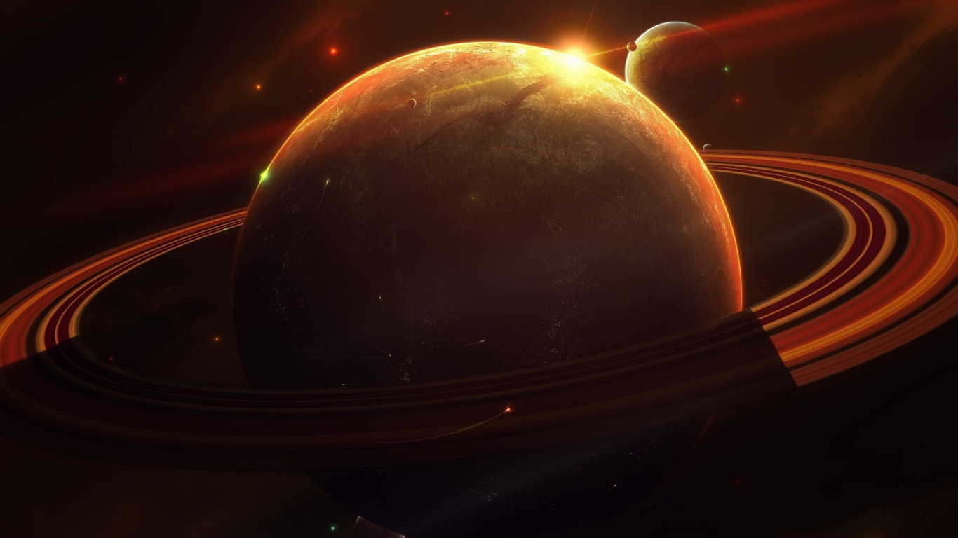 Гигантская планета с кольцами