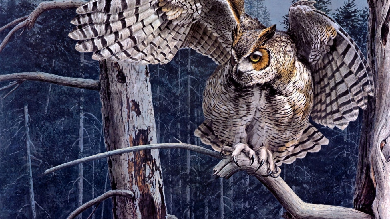 Нарисованный филин