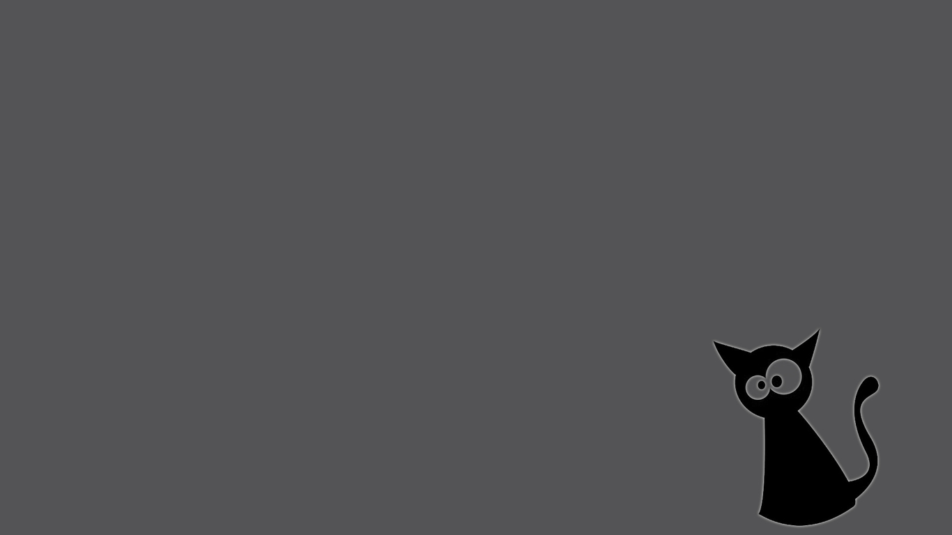 Рисованный черный кот