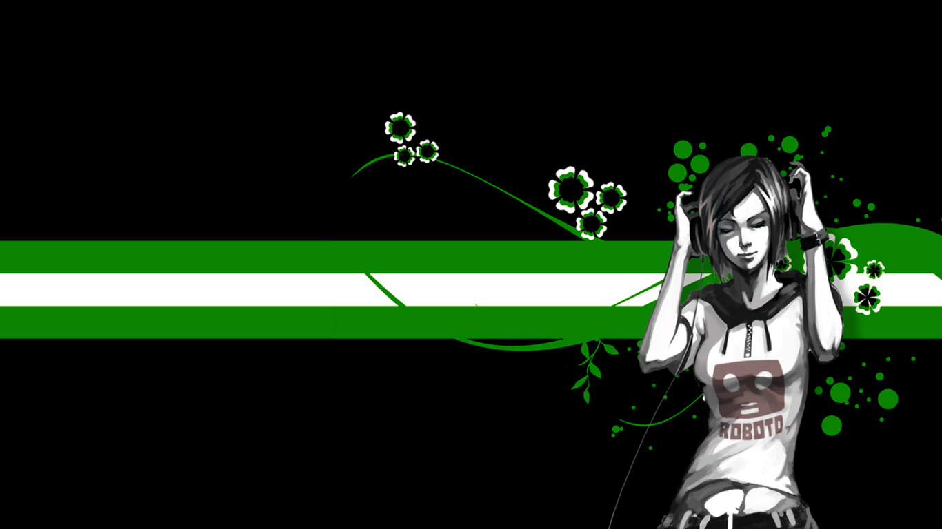 Девушка и наушники