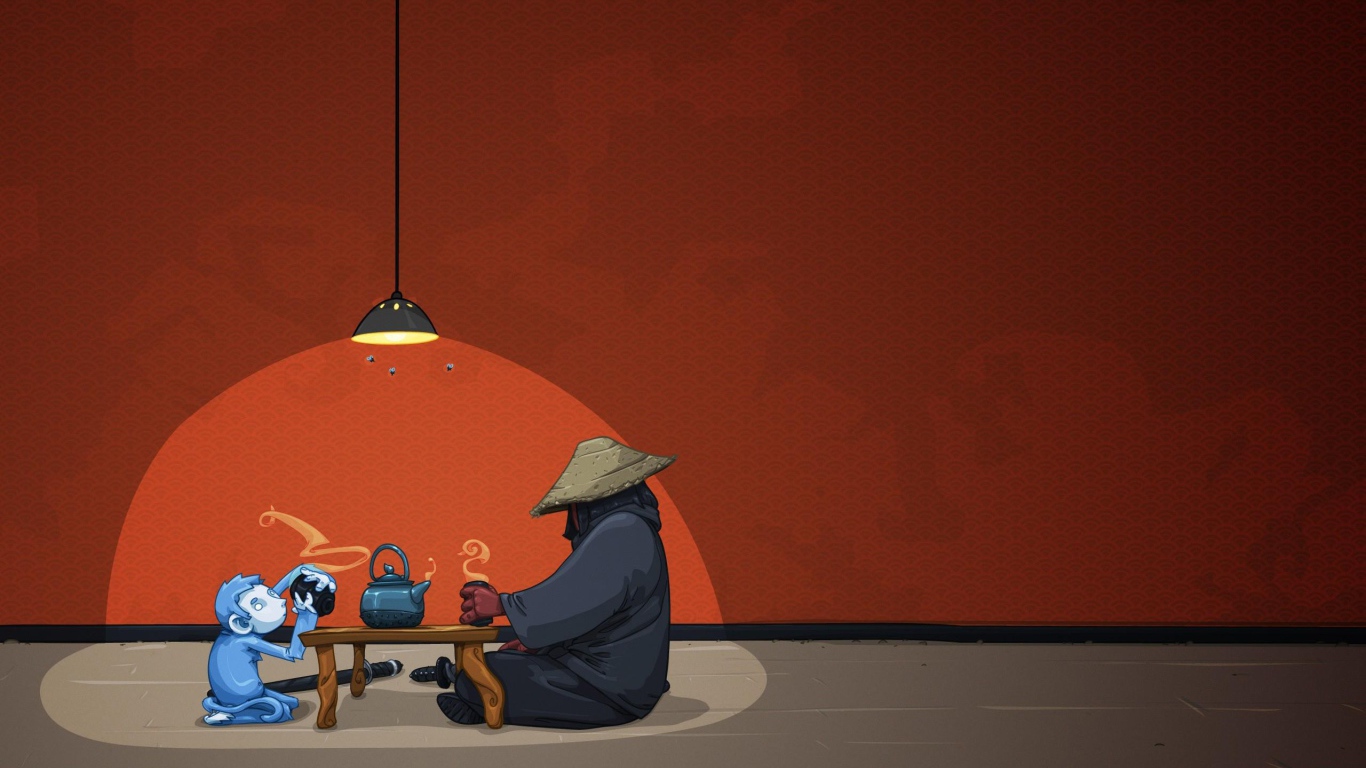 Чайная церемония с обезьяной