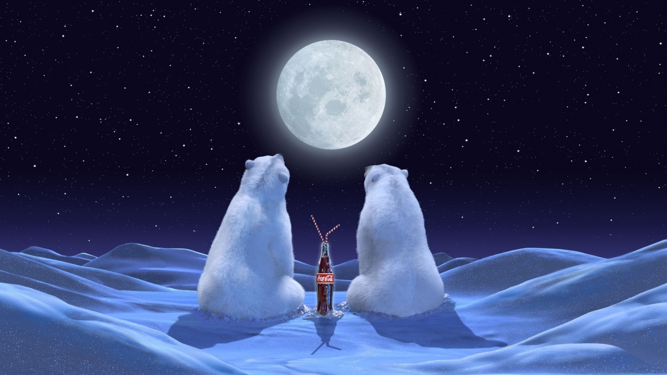 Два медведя у луны