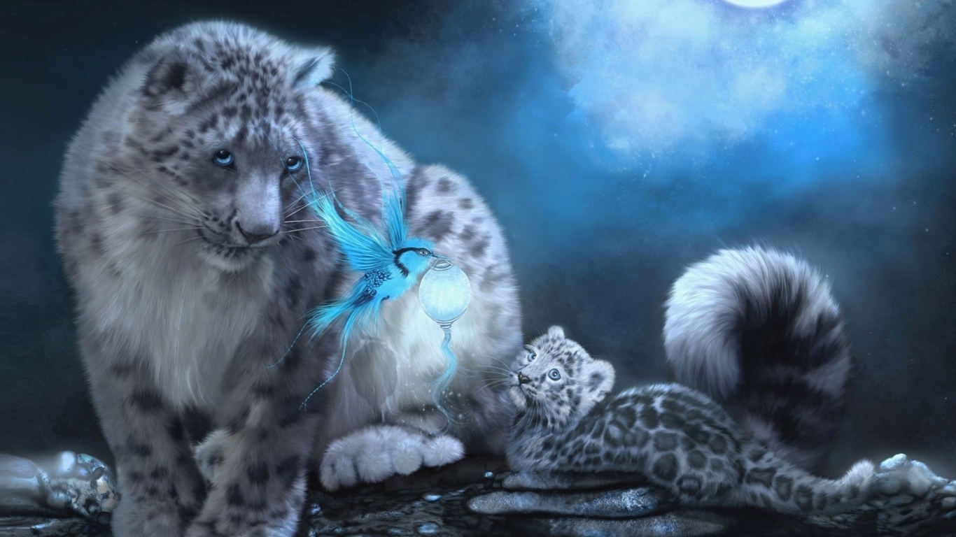 Ирбис и котенок