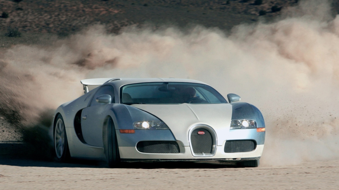 Бугатти на пыльной дороге