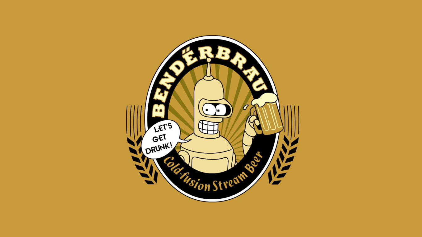 Бендер Футурама с пивом