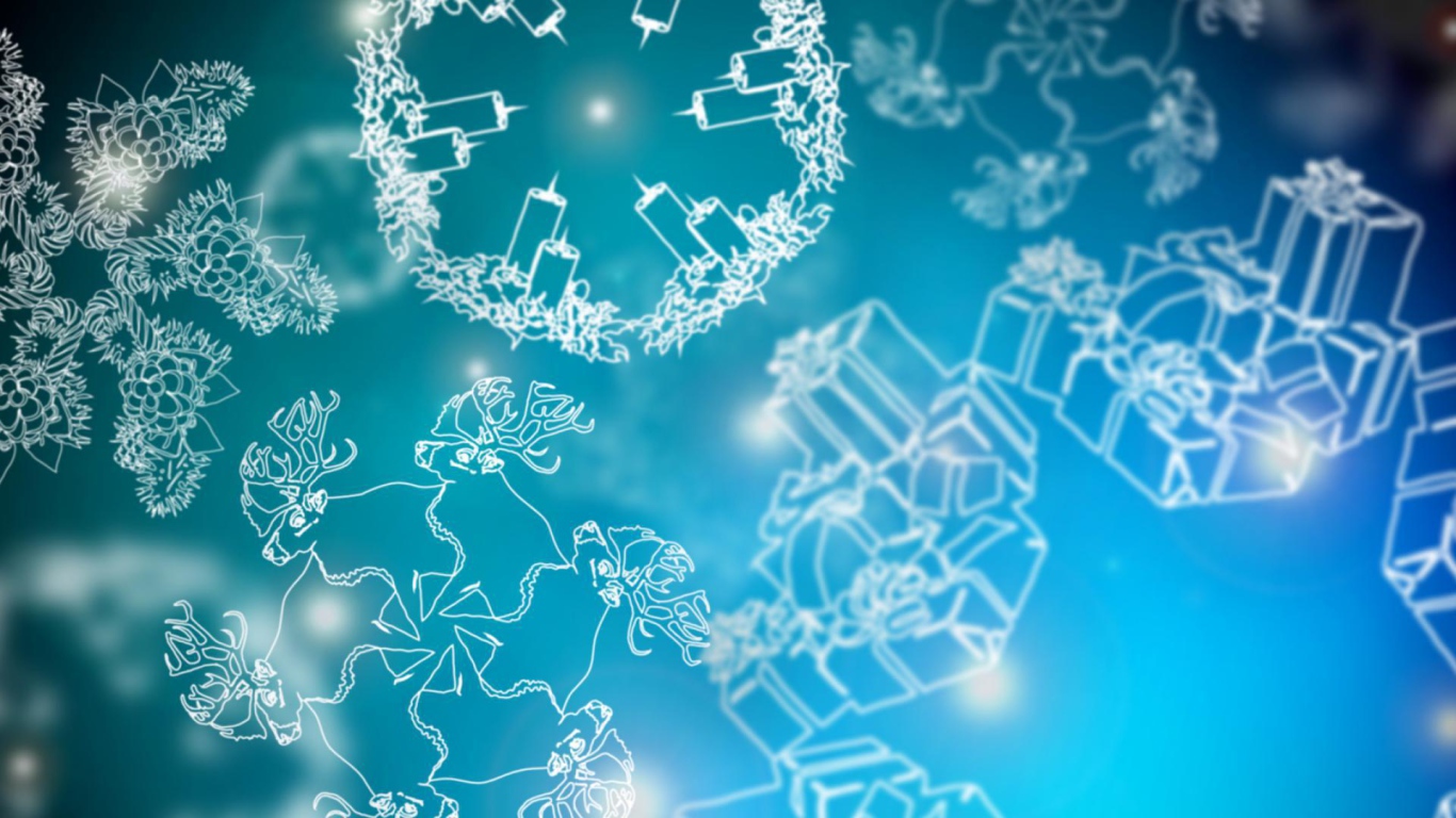 Картинка в голубо-белых тонах на рождество