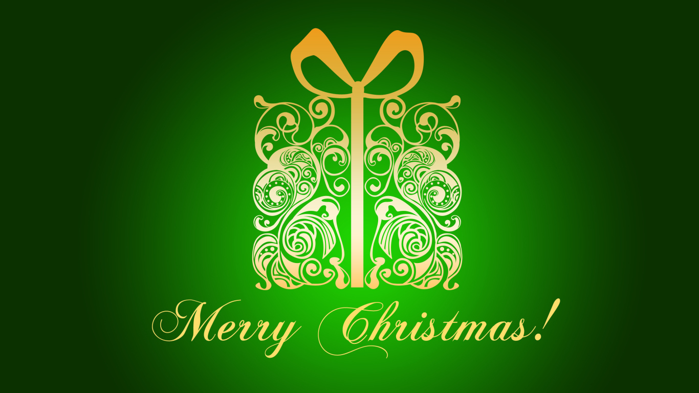 Пожелание на зелёном фоне на рождество