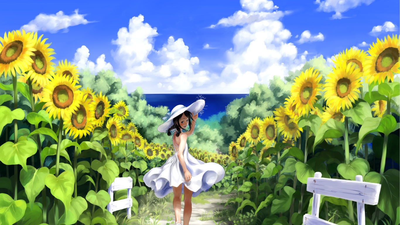 Девочка идет к морю