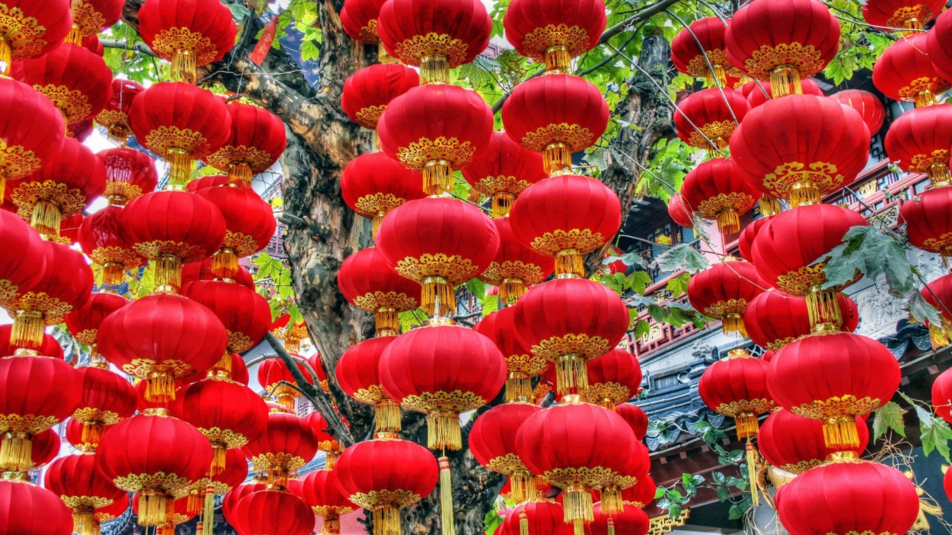Красные китайские фонарики