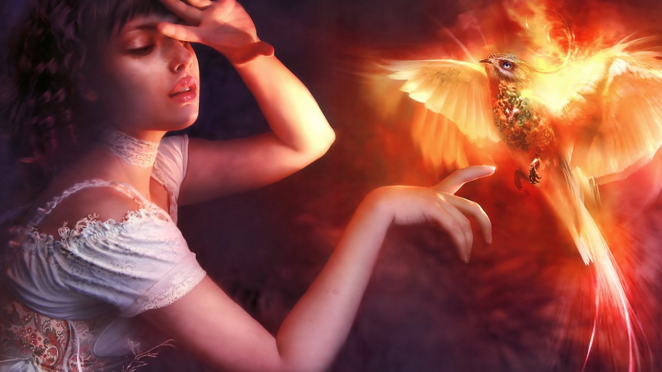 Девушка с огненной птицей