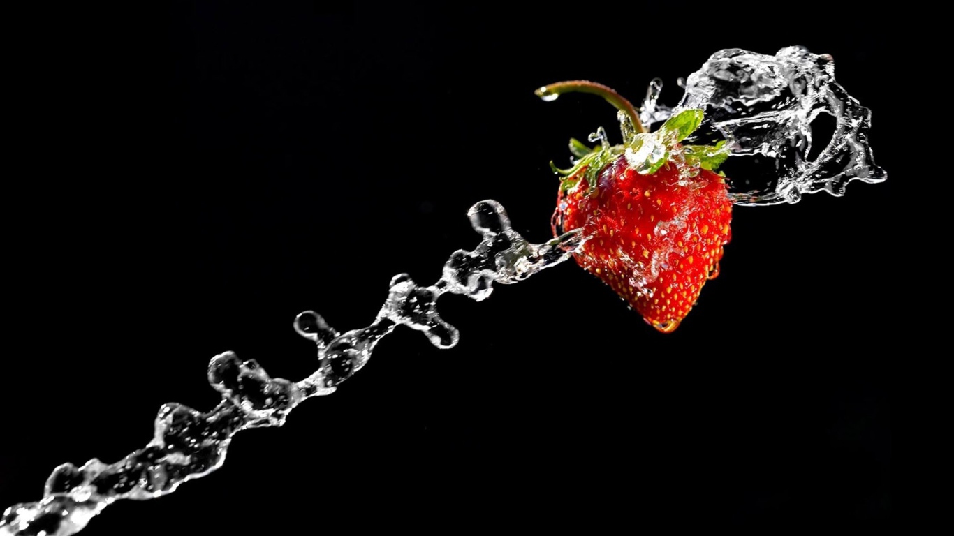 Strawberries on a black background