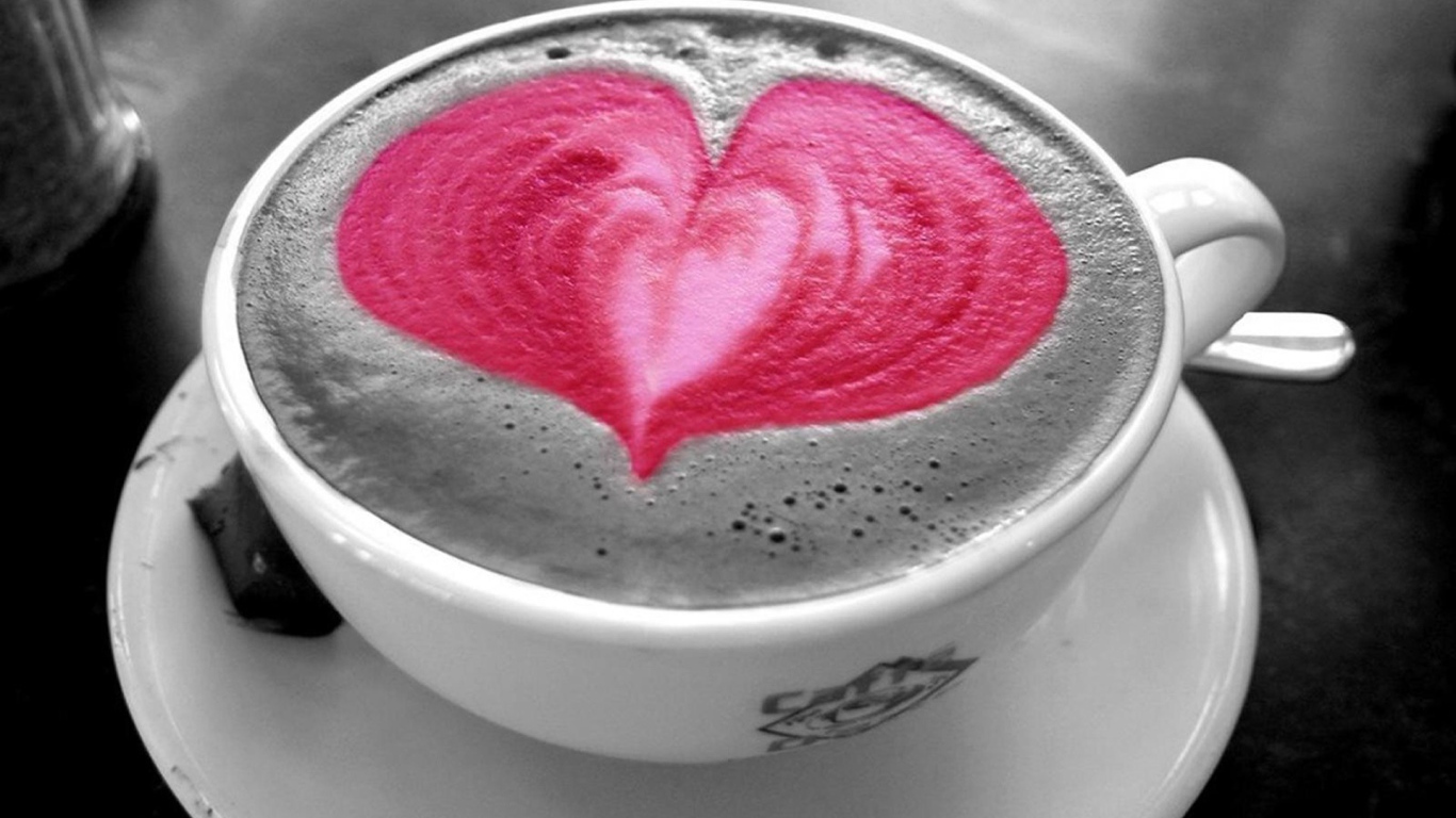 Кофе с пенкой сердечком