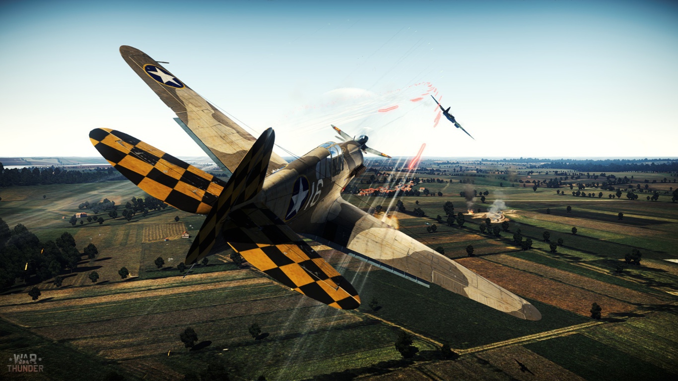 War Thunder американский самолет в бою