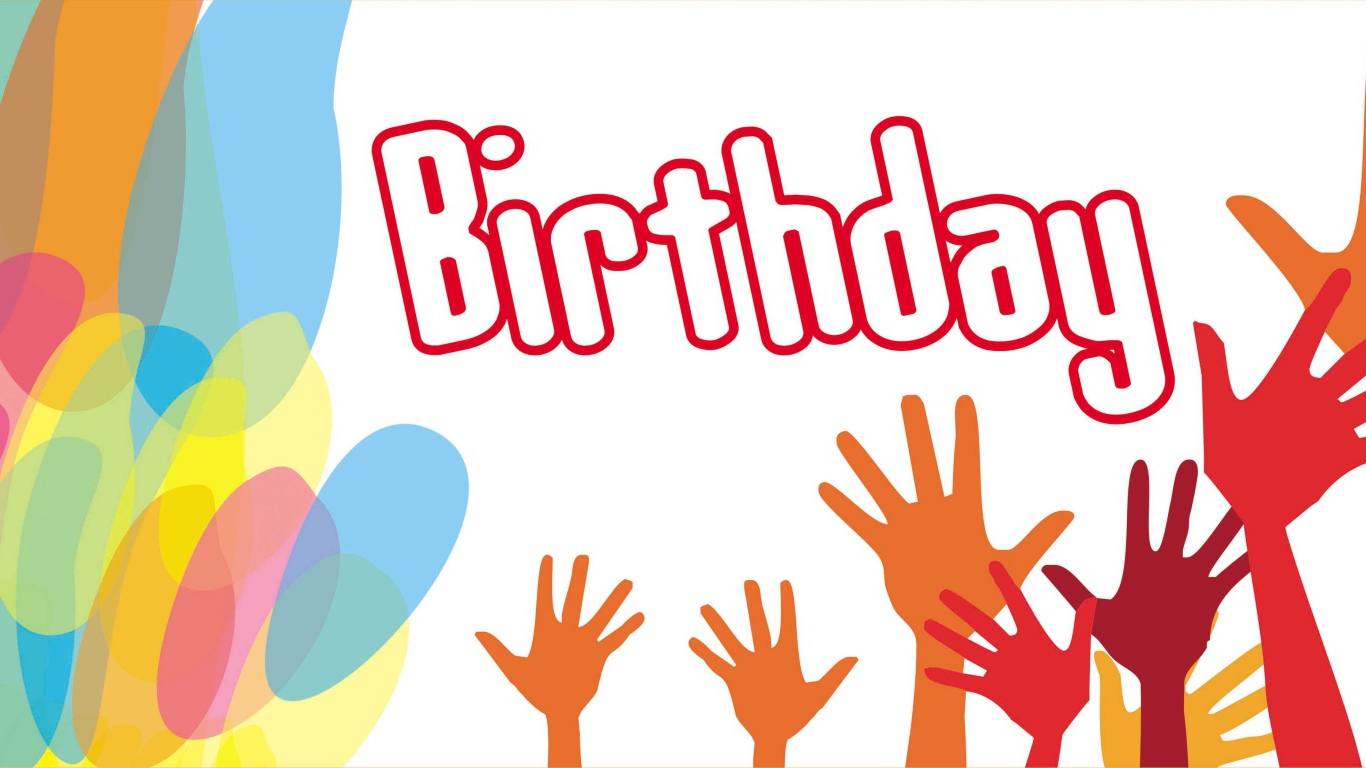 Весёлая картинка с поднятыми руками на день рождения