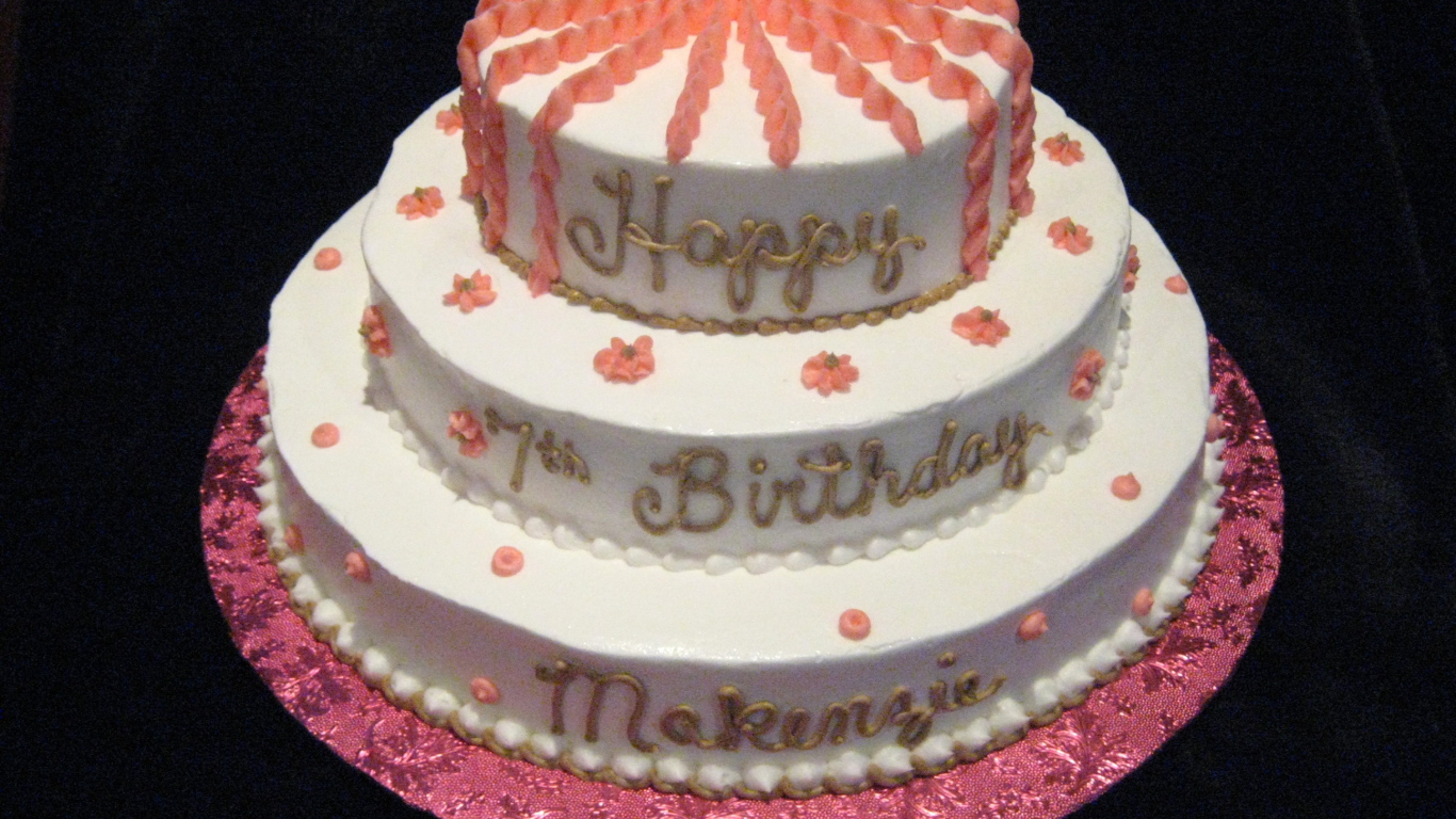 Delicious Birthday cake on black background