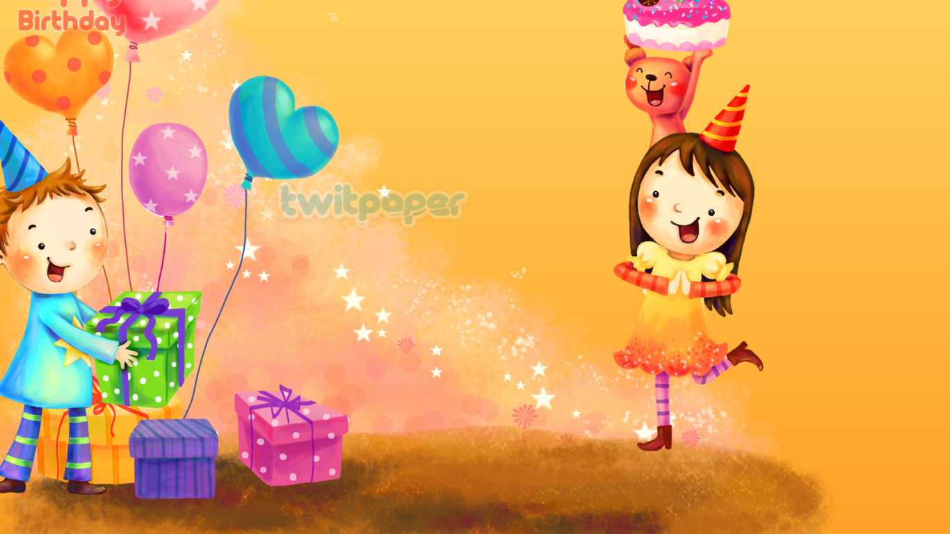 Счастливая девочка получает подарки на день рождения