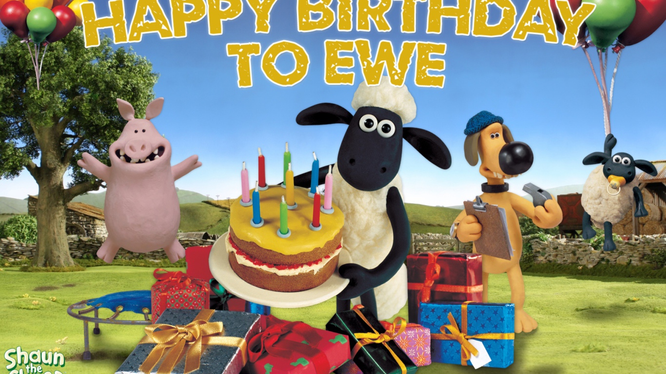 Открытка на День Рождения с животными