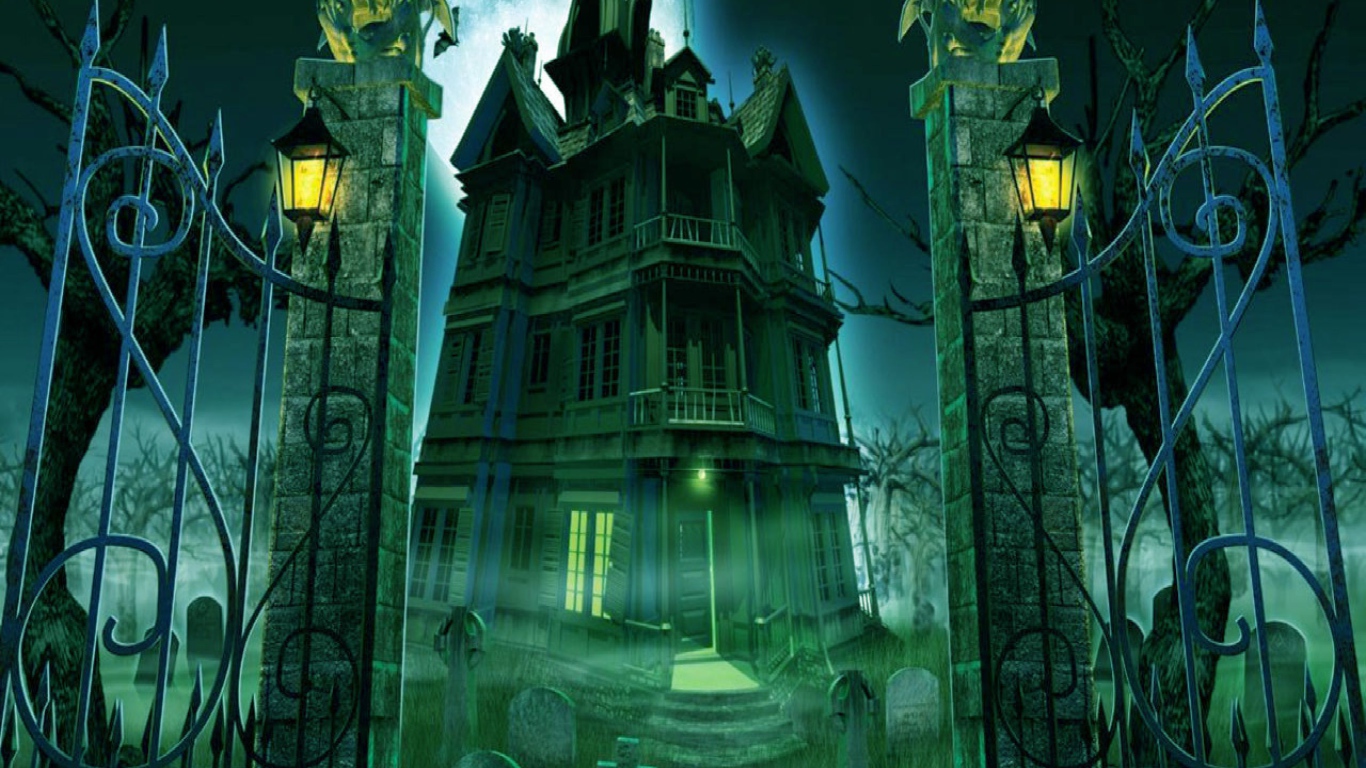 Хэллоуин кладбище и дом