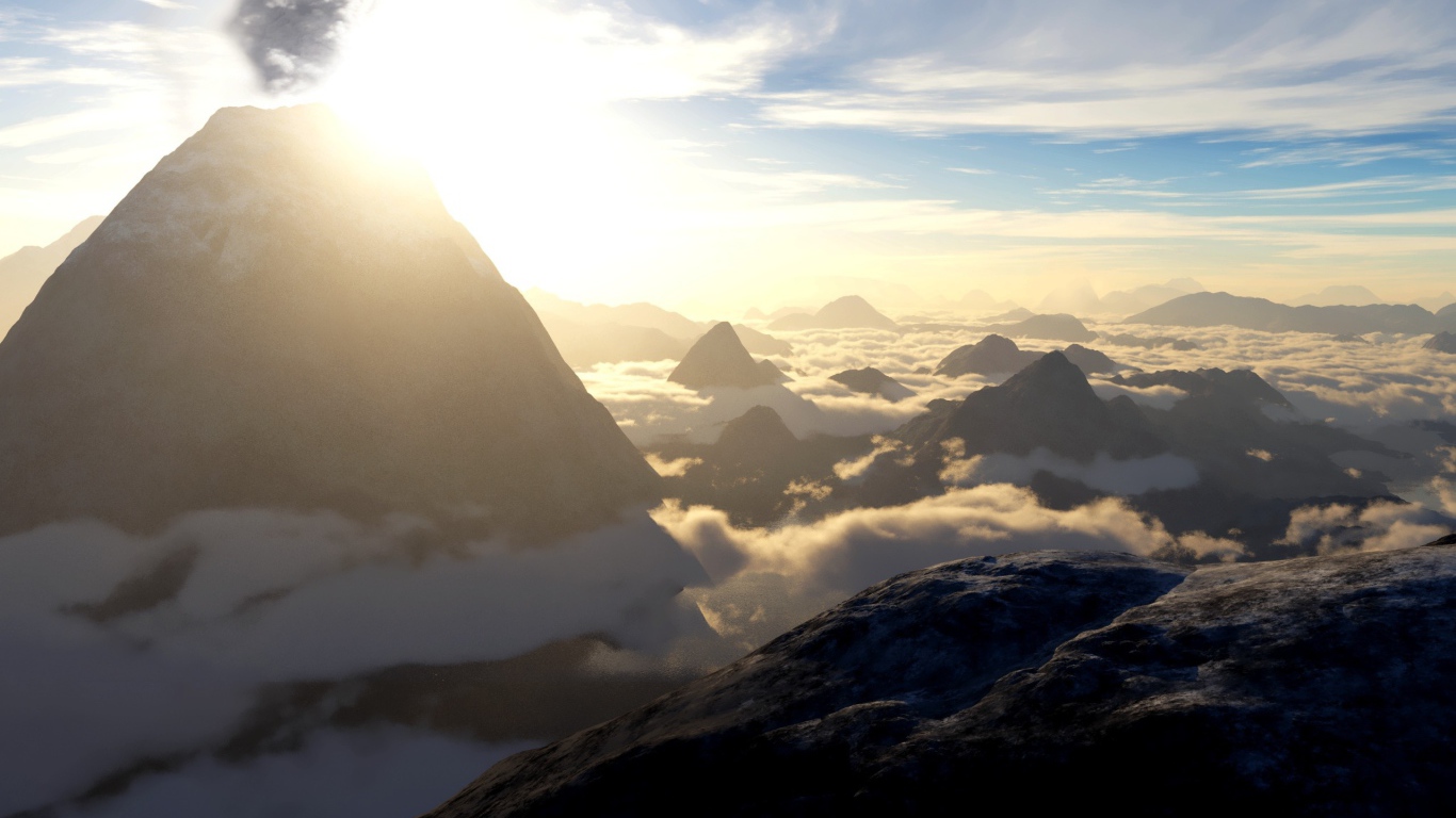 Вулкан в облаках