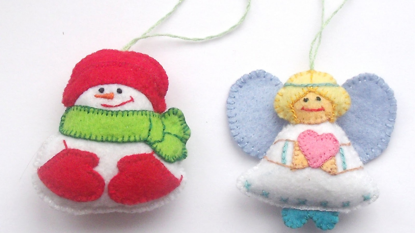 Елочные игрушки из фетра