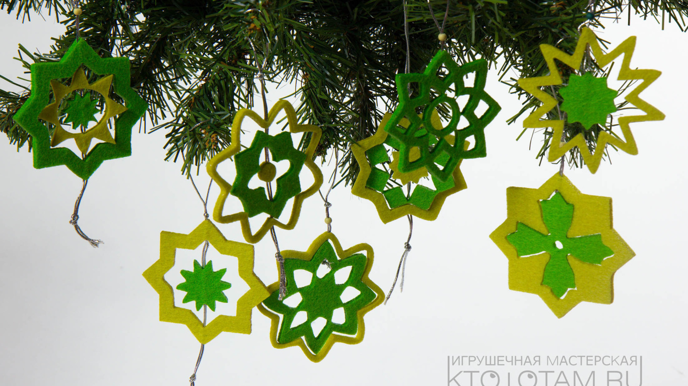 Елочные игрушки из войлока