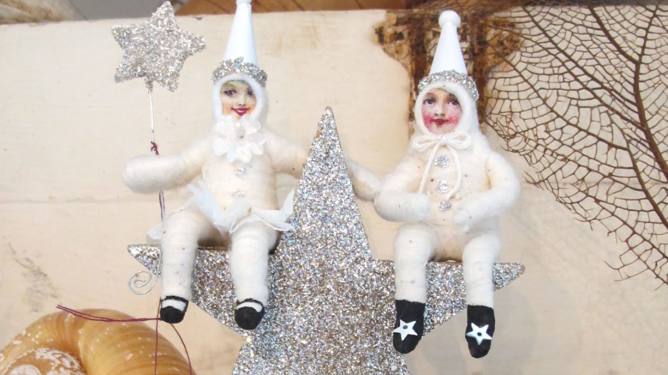 Елочные игрушки из ваты