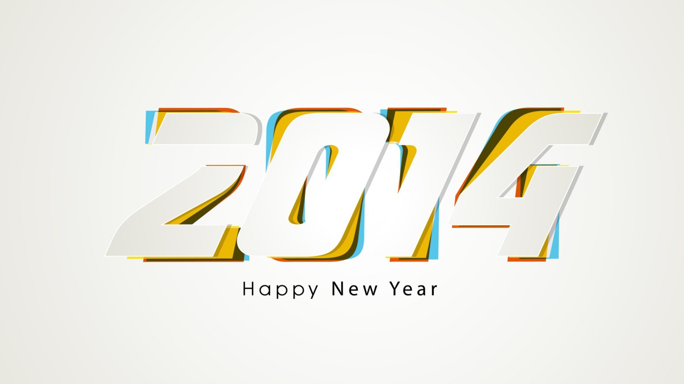 Счастливого Нового Года 2014, белый фон