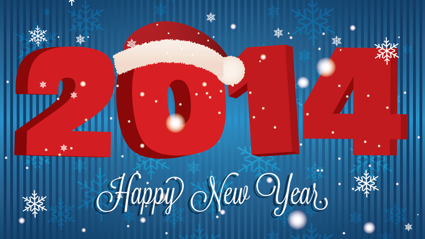 Счастливого Нового Года 2014 и шапка Деда Мороза