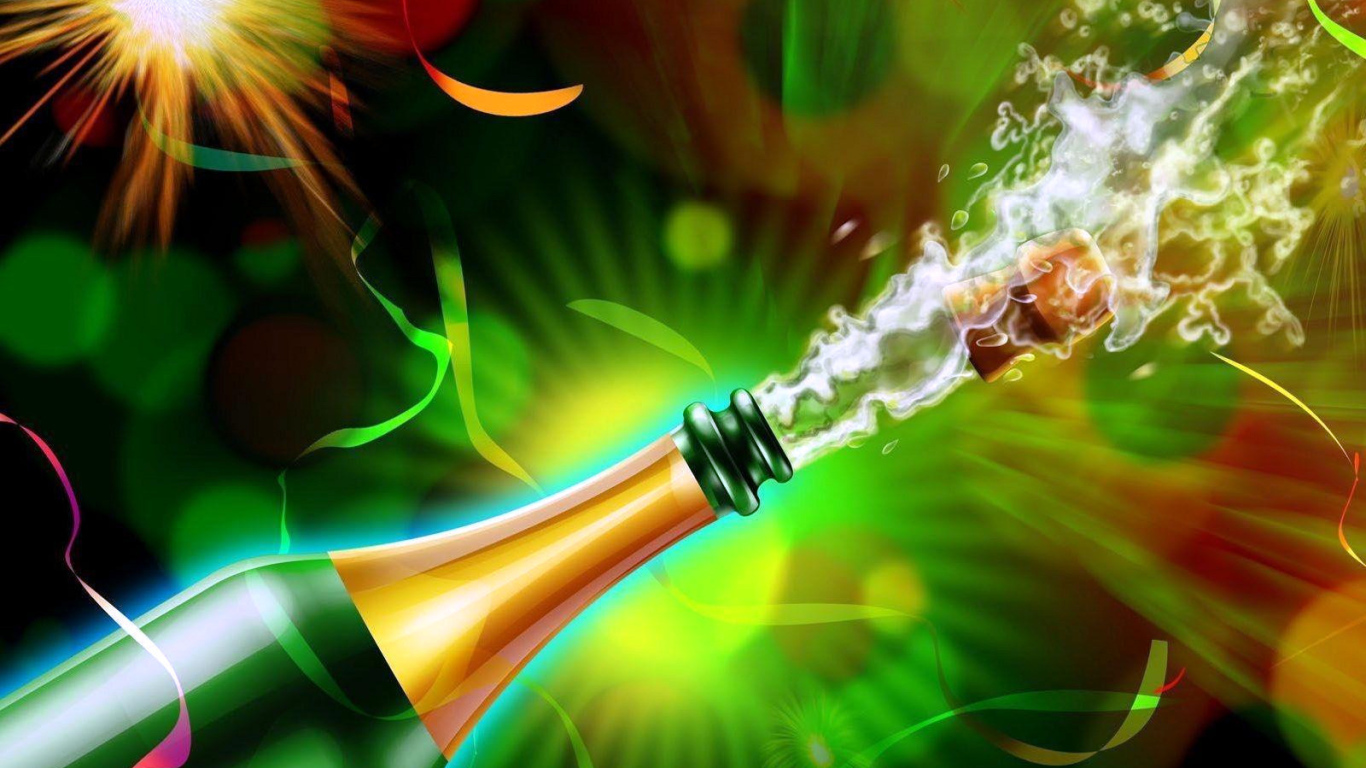 Счастливого Нового Года, открытие шампанского