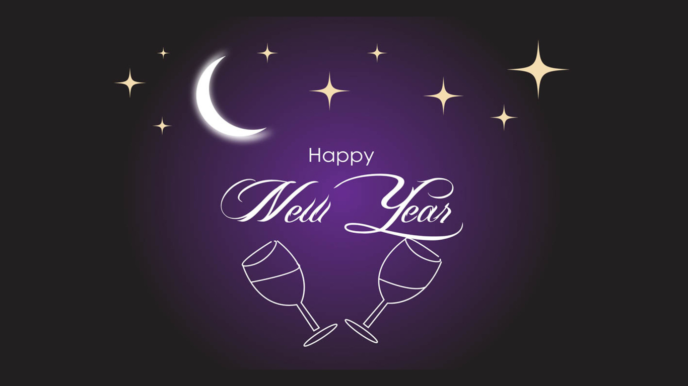 Счастливого нового года, фиолетовый фон