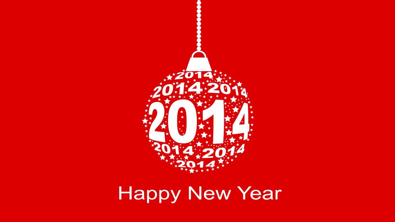 Счастливого Нового Года, красно-белый рисунок
