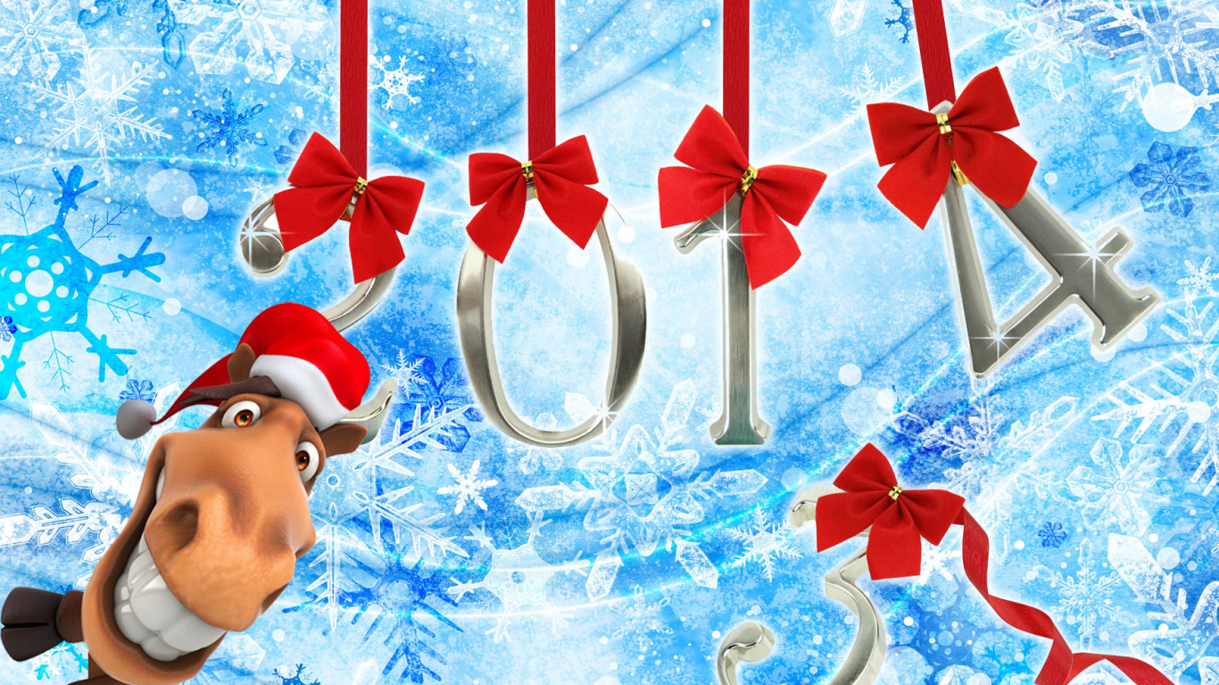 Новый год 2014 и смешная лошадь