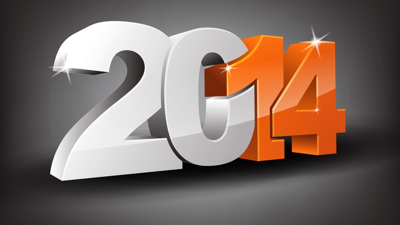 Новый год 2014 на сером фоне