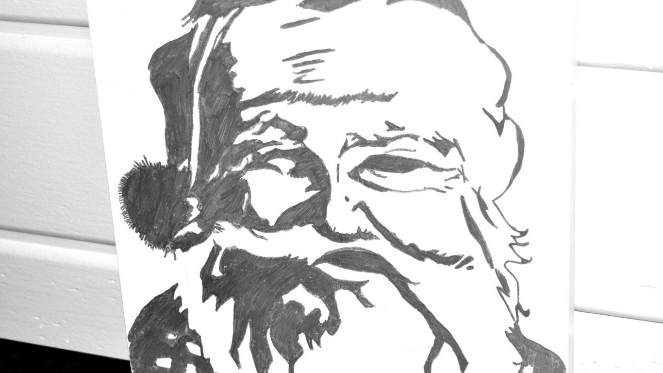 Дед мороз карандашом