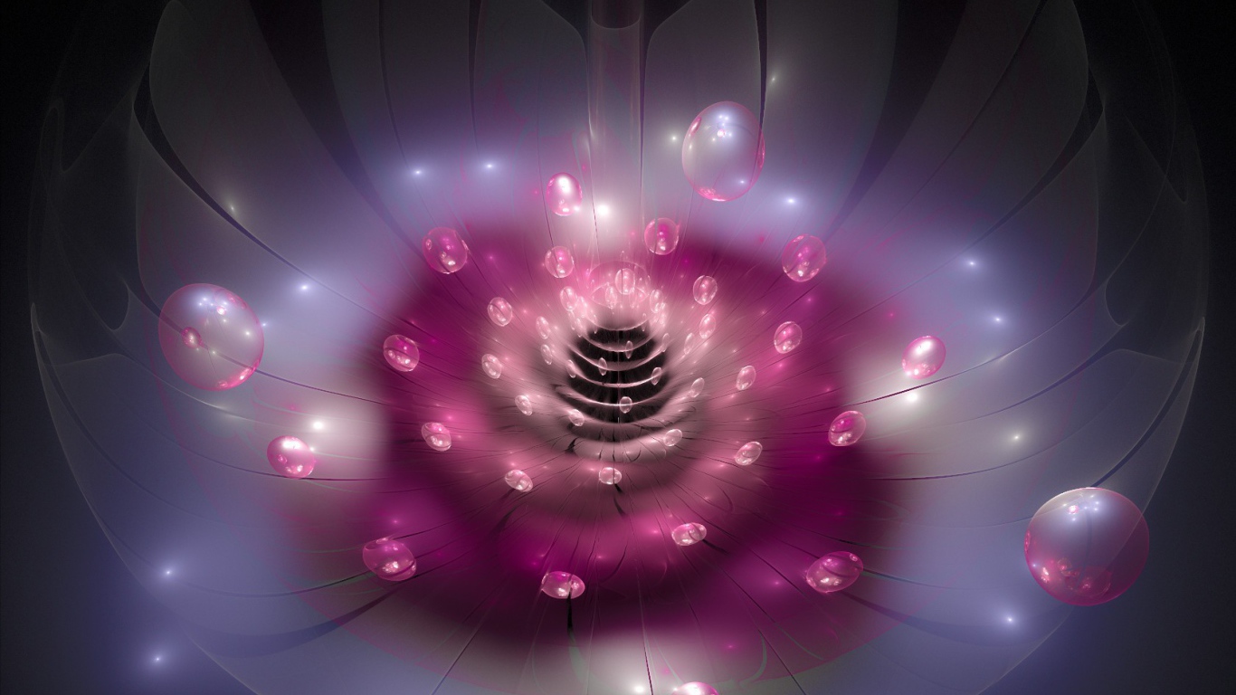 Абстрактный цветок с каплями